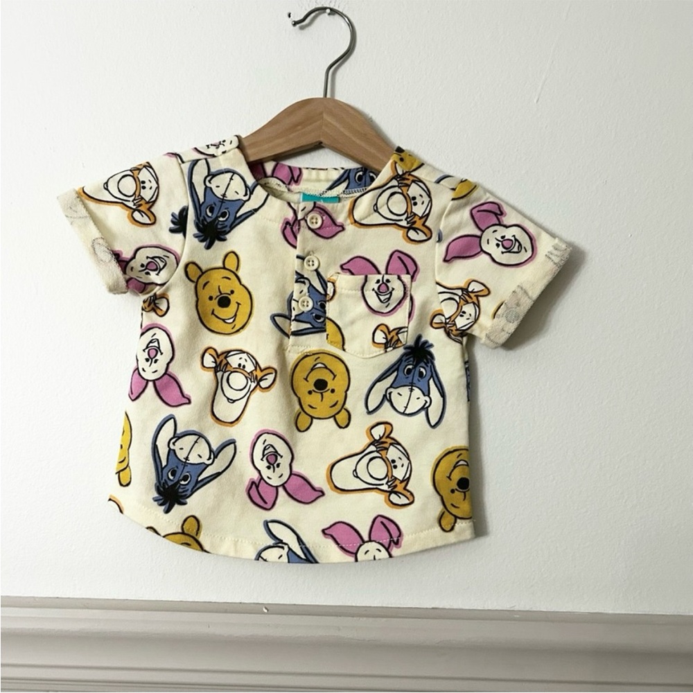 Disney Baby 6-12 Months Winnie The Pooh Henley Character Graphic Tee